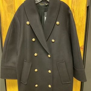 Balmain x H&M black coat